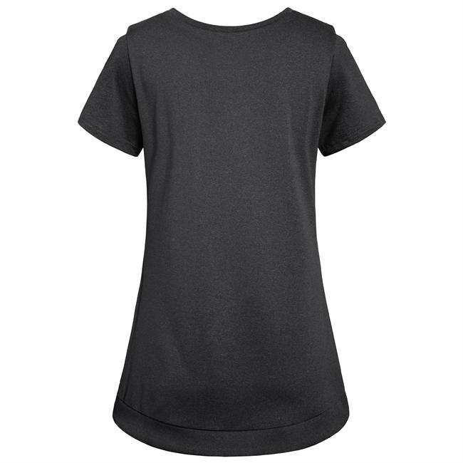 Miusey Cold Shoulder Tops for Women Crew Neck Short Sleeve Workout Yoga Breathable Casual Tunic Tops Shirts