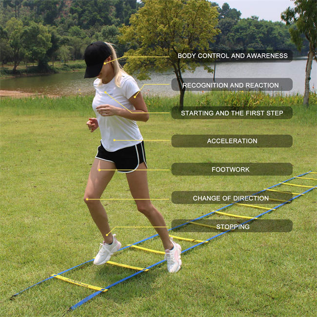 Speed & Agility Training Set - Includes Resistance Parachute, Agility Ladder, 4 Adjustable Hurdles, 12 Disc Cones, Leg Resistance Tube and Stretching