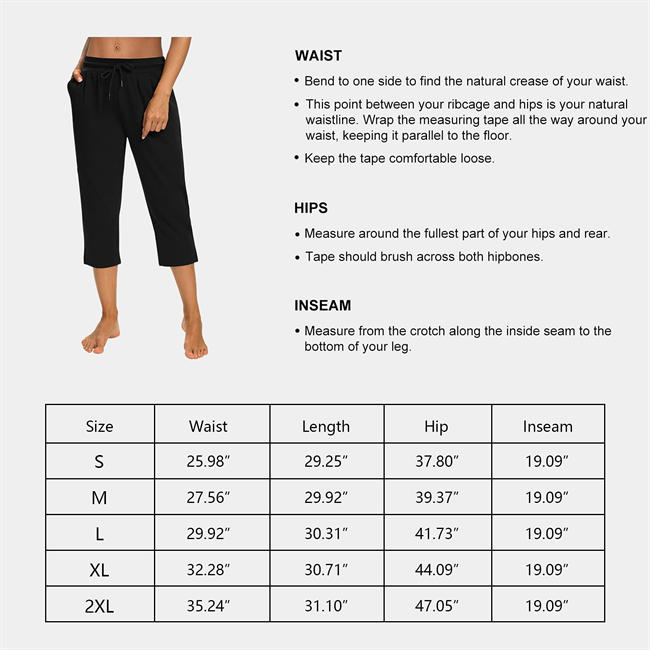 Womens Capri Yoga Pants Loose Workout Joggers Drawstring Sweatpants Lounge Pajama Capris Pants with Pockets