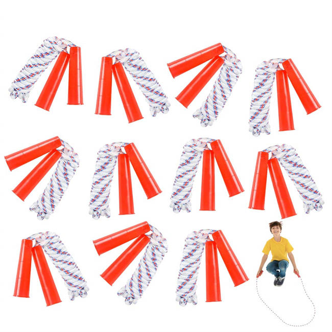 84 Inch Nylon Ropes for Kids - Pack of 12 - Durable Jump Ropes with Plastic Handles - Healthy Indoor and Outdoor Skipping Activity, Party Favors, Gifts for Boys and Girls