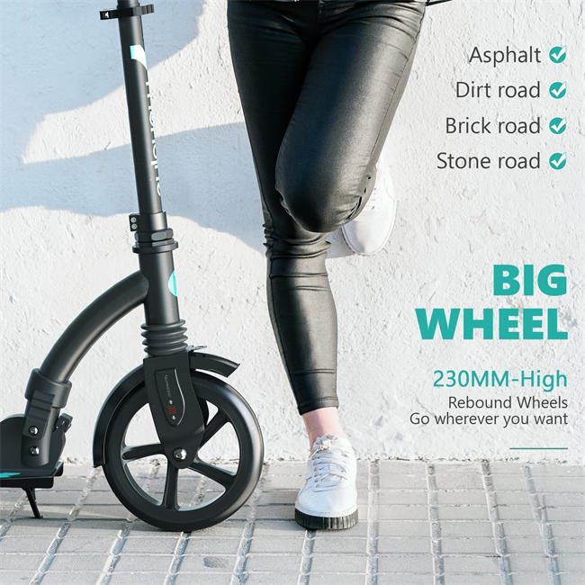 Kick Scooter for Teens & Adults. Max Load 240 LBS. Foldable, Lightweight, 9 Big Wheels, 4 Adjustable Level. Bearing ABEC9