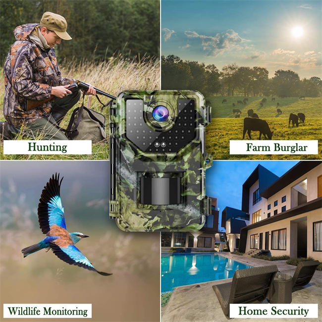 1520P 20MP Trail Camera, Hunting Camera with 120°Wide-Angle Motion Latest Sensor View 0.2s Trigger Time Trail Game Camera with 940nm No Glow and IP66 Waterproof 2.4” LCD 48pcs for Wildlife Monitoring