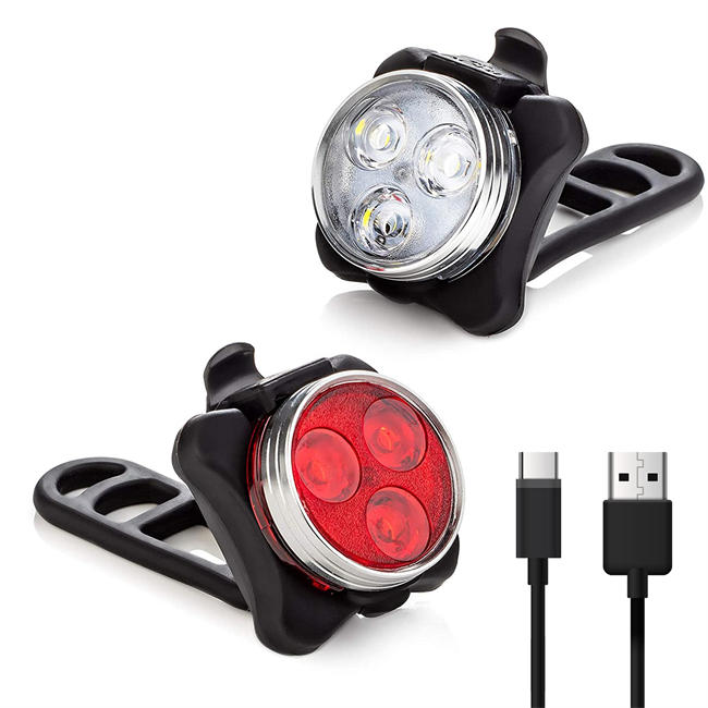 Bike Light Set USB Rechargeable Super Bright Bicycle Light, Bike Lights Front and Back