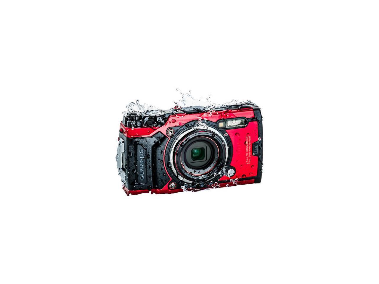 Olympus Tough TG-6 Digital Camera Essentials Bundle (Red)